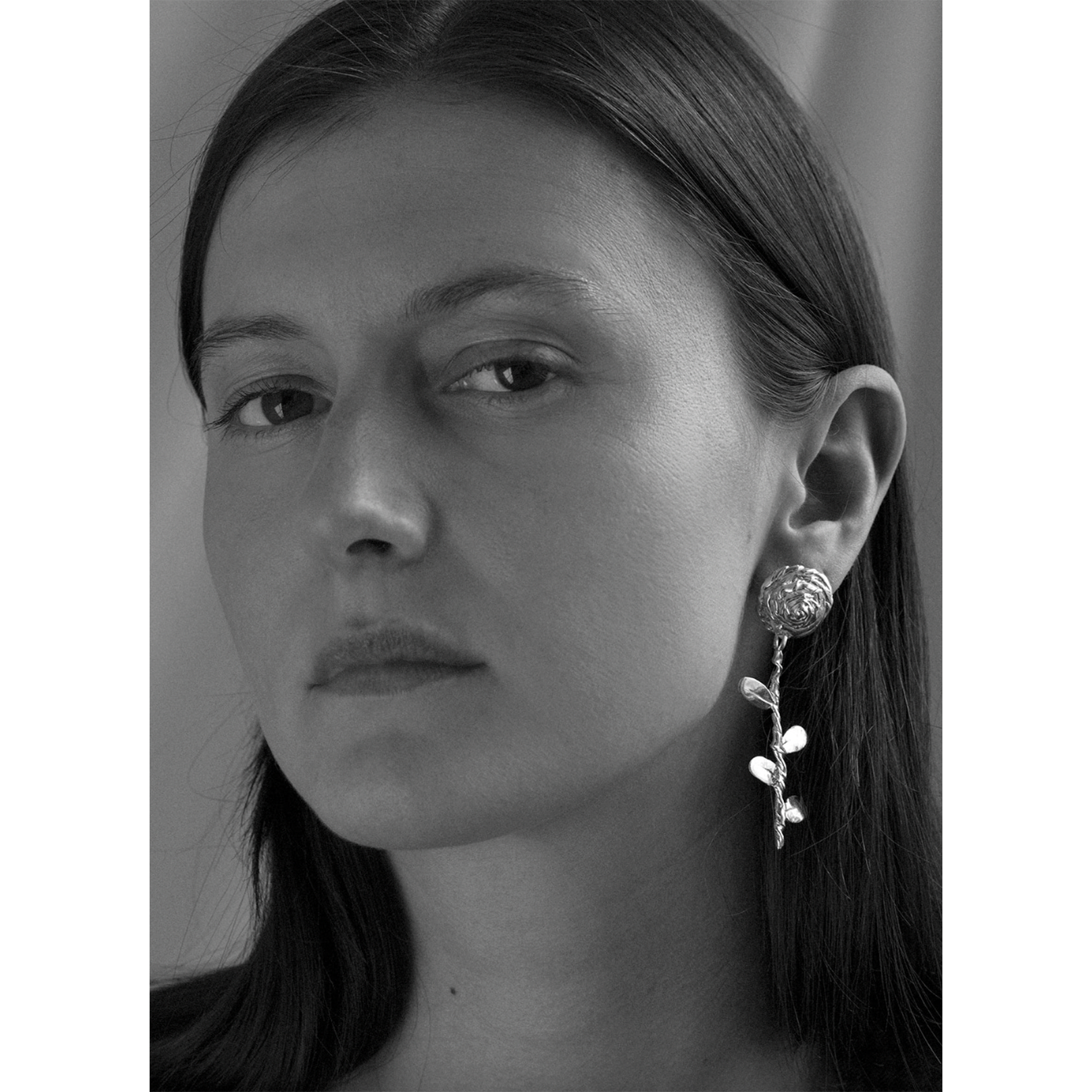 Rose Earring Silver