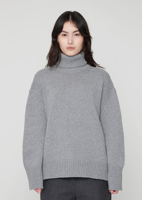 James Highneck Sweater Grey Melange
